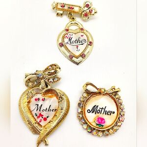Vintage Lot of Sweetheart Mother's Day Brooches